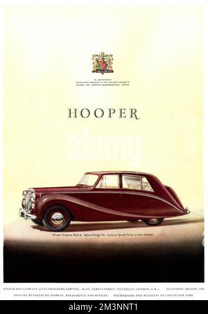 Annonce pour Hooper car 1953 Banque D'Images