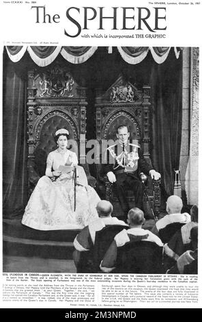 Visite de la reine Elizabeth II en Amérique du Nord - Parlement d'Ottawa Banque D'Images