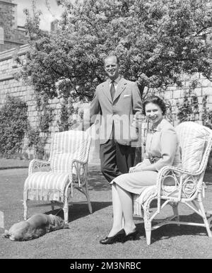 Reine Elizabeth II et duc d'Édimbourg, 1959 Banque D'Images