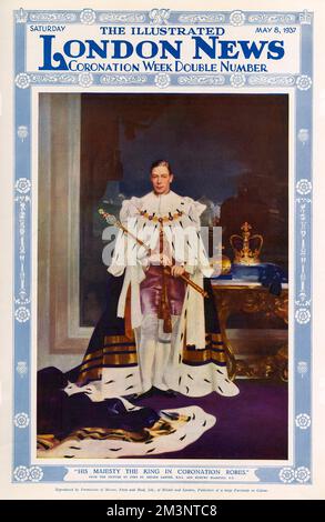 Roi George VI dans les robes de couronnement, 1937 Banque D'Images