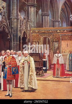 Couronnement 1937 - le roi George VI devant l'Assemblée Banque D'Images