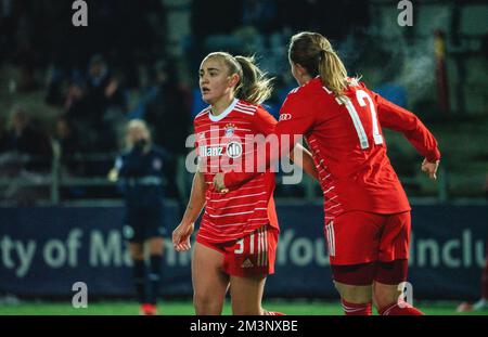 Malmoe, Suède. 15th décembre 2022. Georgia Stanway (31) du Bayern Munich a obtenu le score pour 0-3 du match de l'UEFA Women's Champions League entre le FC Rosengaard et le Bayern Munich à Malmö Idrottsplats à Malmö. (Crédit photo : Gonzales photo/Alamy Live News Banque D'Images