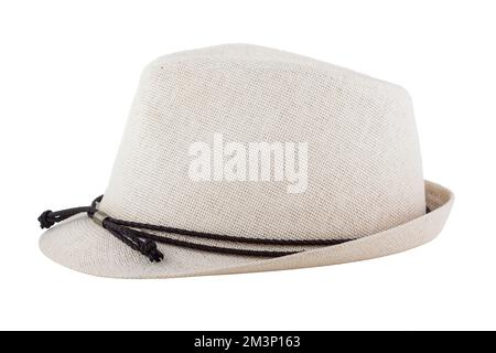 Mens Womens Straw Hat isolé sur fond blanc Banque D'Images