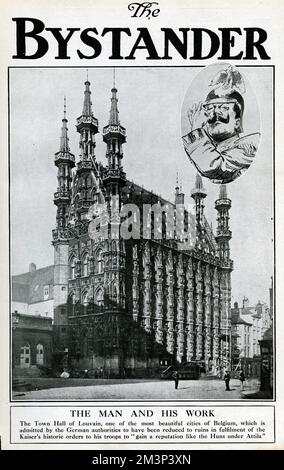 Mairie de Louvain, Belgique, première Guerre mondiale Banque D'Images