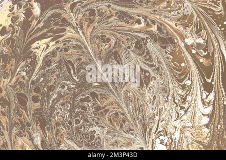 Abstrait ebru Cover Art. Floral Ebru texture marbling arrière-plan design. Banque D'Images