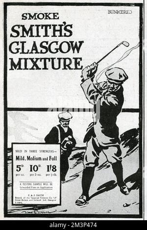 Annonce pour Smith's Glasgow mélange 1914 Banque D'Images