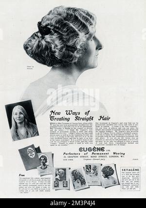 Publicité pour Eugene Hair Treatment 1923 Banque D'Images