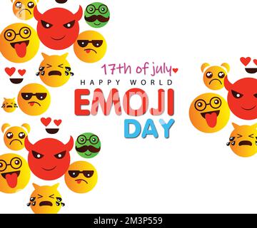 Happy World Smile Day emoji composition 17 juillet Illustration de Vecteur