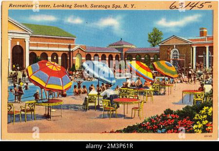 Centre de loisirs, vue sud, Saratoga Spa, N. Y. , installations sportives et récréatives, Tichnor Brothers Collection, cartes postales des États-Unis Banque D'Images