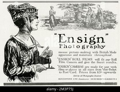 Publicité pour Ensign Camera 1918 Banque D'Images