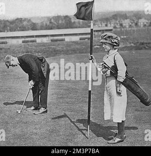 Caddy de golf pour fille, WW1 Banque D'Images