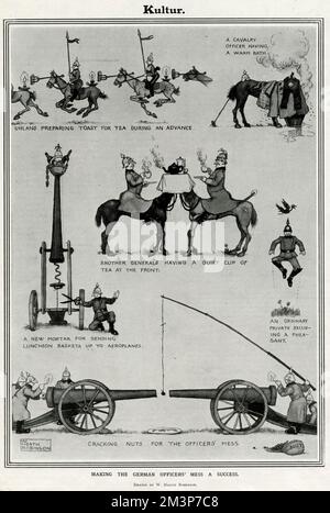 Faire un désordre des officiers allemands un succès par W H Robinson Banque D'Images