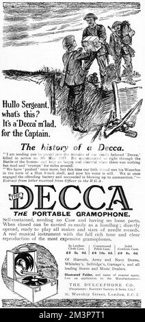 Decca Gramophone Advertisement, 1917 Banque D'Images