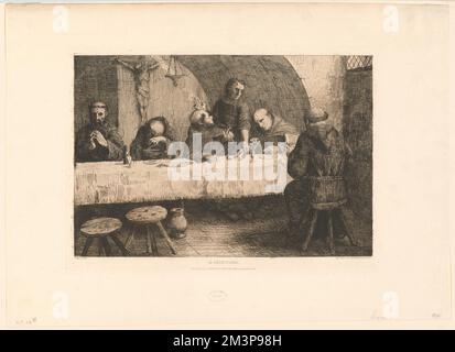 Le répertoire , Monks, manger et boire, réfectories, Alphonse Legros (1837-1911) Banque D'Images