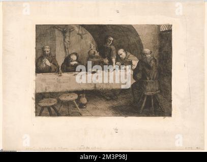 Le répertoire , Monks, manger et boire, réfectories, Alphonse Legros (1837-1911) Banque D'Images