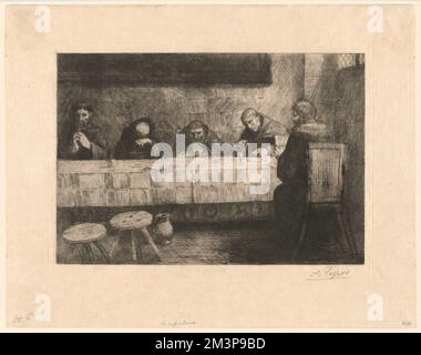 Le répertoire , Monks, manger et boire, réfectories, Alphonse Legros (1837-1911) Banque D'Images
