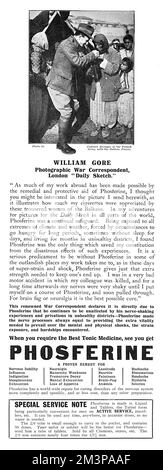 Phosferine Advertisement, correspondant de guerre William Gore Banque D'Images