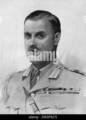 Lieutenant-général Sir George Mark Watson Macdonnogh GBE, KCB, KCMG (4 mars 1865 10 juillet 1942), officier général de l'Armée britannique. Après le début de son service dans les Royal Engineers, il est devenu officier d'état-major avant le début de la première Guerre mondiale. Son rôle principal dans la guerre était en tant que directeur du renseignement militaire au Bureau de la guerre en 1916-18. Date: 1918 Banque D'Images