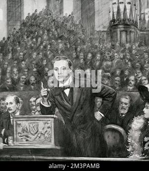 Winston Churchill s'adressant à Birmingham Banque D'Images