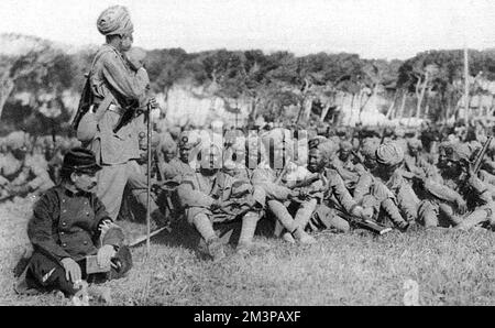 Sikhs de l'armée indienne en France pendant la première Guerre mondiale Banque D'Images