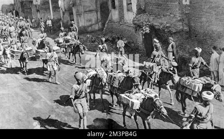 Une colonne anglo-indienne à Bagdad pendant la première Guerre mondiale Banque D'Images