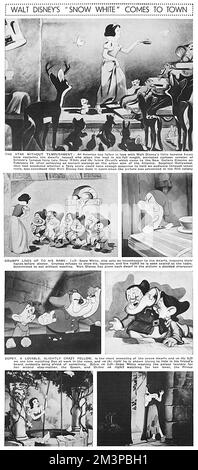 Sortie du film Disney Blanche-neige et les sept nains Banque D'Images