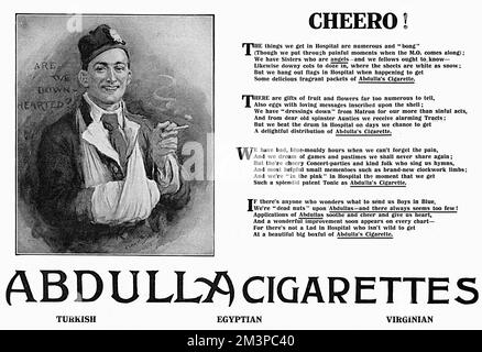 Publicité sur les cigarettes Abdullah, WW1 Banque D'Images