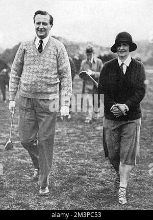 Lord Lothian et Lady Astor jouent un tournoi de golf Banque D'Images