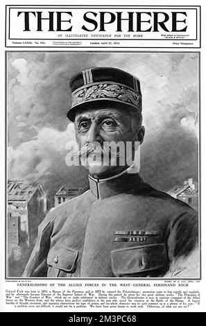 Général Ferdinand Foch par Matania, première Guerre mondiale Banque D'Images