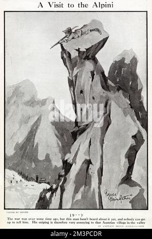 Une visite aux Alpini - 19** ? Bruce Bairnsfather, WW1 Banque D'Images