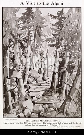 Visite des Alpini par Bruce Bairnsfather Banque D'Images