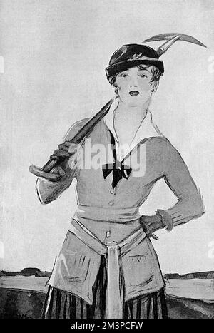 Dolly retourne au pays, Land Girl, WW1 Banque D'Images