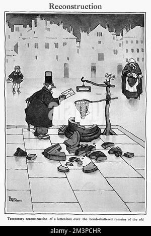 Reconstruction par William Heath Robinson, dessin animé de la première Guerre mondiale Banque D'Images