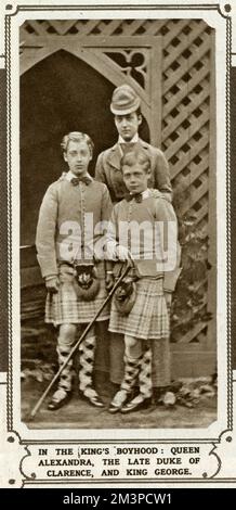 La princesse Alexandra du pays de Galles avec ses deux fils aîné Banque D'Images