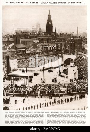 Ouverture du tunnel Mersey, Liverpool avec Birkenhead 1934 Banque D'Images