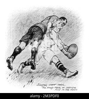 Angleterre - pays de Galles match de rugby 1914 Banque D'Images