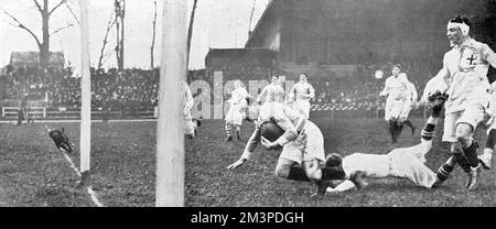 Match de rugby France - Angleterre 1914 Banque D'Images