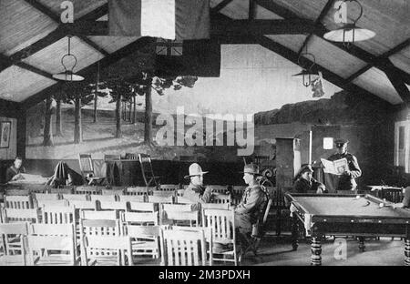 Rappel de l'Angleterre dans une cabane YMCA en France, WW1 Banque D'Images