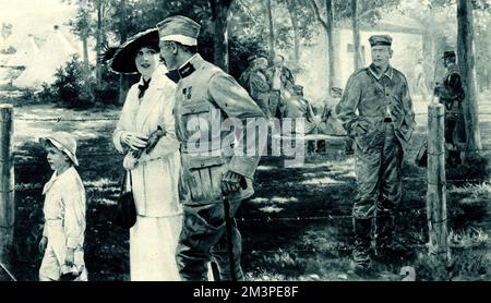 WW1 - Un captif allemand et l'un de ses conquérants français Banque D'Images