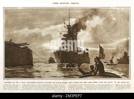 HMS Lion de la Royal Navy dans Great War Deeds, WW1 Banque D'Images