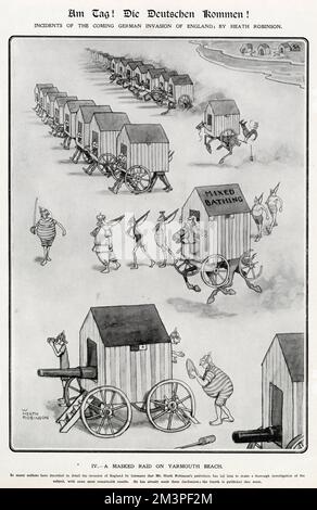 AM Tag, Heath Robinson 4. Un raid masqué sur Yarmouth Beach Banque D'Images