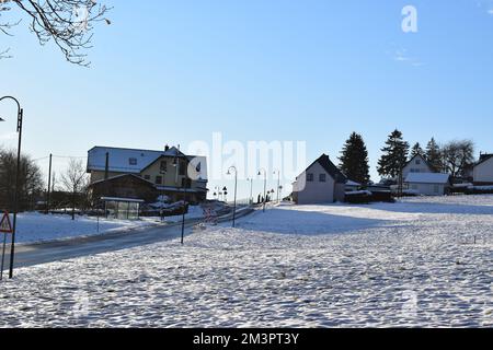 Nuremberg dans la neige, hiver 2022 Banque D'Images