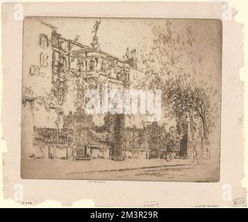 Maison de Rossetti , Maisons de rang, Fences, Rossetti, Dante Gabriel, 1828-1882. Joseph Pennell (1857-1926). Impressions et mises en plan Banque D'Images