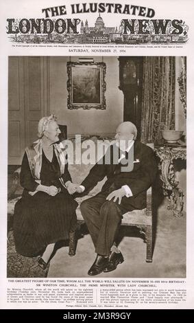 Sir Winston Churchill et Lady Clementine Churchill Banque D'Images