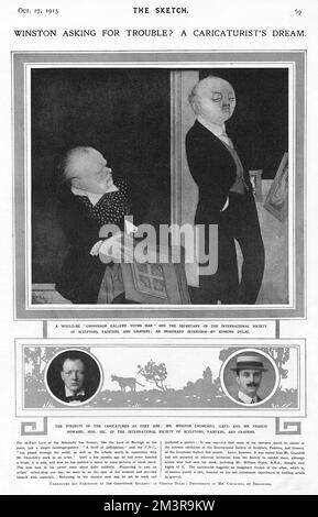 Caricature de Winston Churchill et Francis Howard Banque D'Images