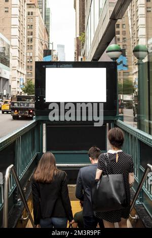 Maquette d'entrée de métro de panneau d'affichage, résolution et belle photo de haute qualité Banque D'Images