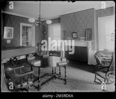 Salem, 180 Derby Street, détail intérieur, salon, maison Benjamin Crowninsheld , Maisons, salons, Crowninsheld, Benjamin Williams, 1772-1851. Collection de négatifs sur plaque de verre de Frank cousins Banque D'Images