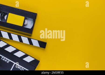 Cassette vidéo avec clapperboard. Résolution et superbe photo de haute qualité Banque D'Images