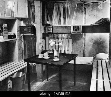 Air raid abri de luxe, seconde Guerre mondiale Banque D'Images