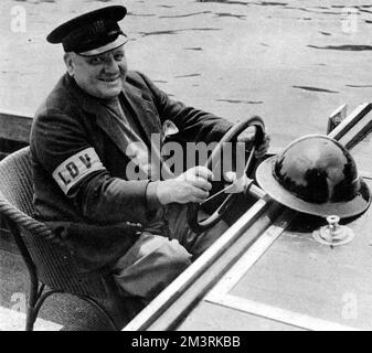 George Allison sur la patrouille fluviale Banque D'Images